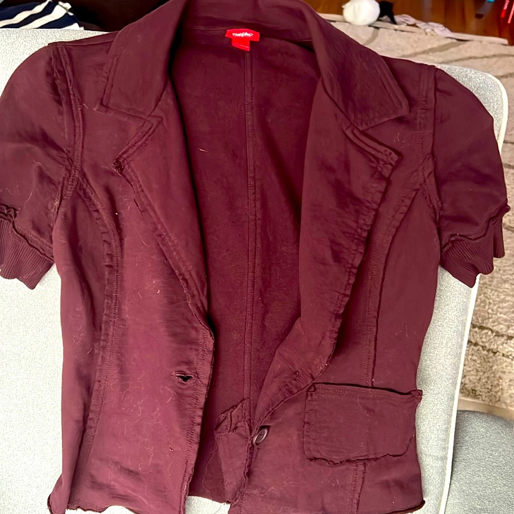 Mossimo soft blazer short sleeve purple S